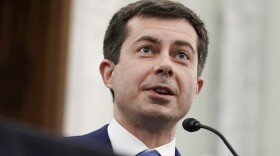 Transportation Secretary nominee Pete Buttigieg speaks during a Senate Commerce, Science and Transportation Committee confirmation hearing on Capitol Hill, Thursday, Jan. 21, 2021, in Washington.