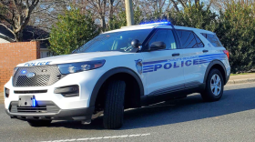 A CMPD cruiser at the scene of a crash in south Charlotte.