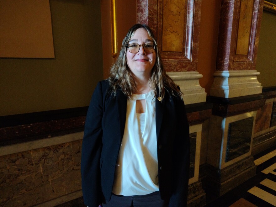 Christy Borders was the spokesperson for the University Professionals of Illinois at the Appropriations-Higher Education committee at the capitol in Springfield on March 26, 2026.