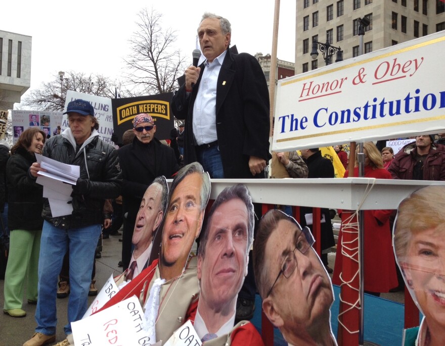Former gubernatorial candidate Carl Paladino criticizes NY's gun control laws at recent rally at the Capitol
