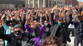  A crowd of more than 1,000 people gathered in front of City Hall in Holyoke, Massachusetts, on June 2, 2020, to protest police brutality and the killing of George Floyd.