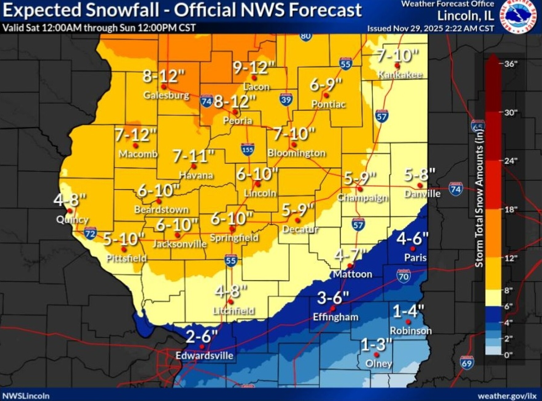 Much of Central Illinois under Winter Storm Warning for Saturday | WVIK ...