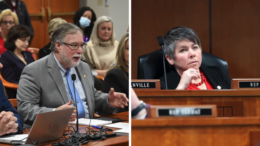 State Reps. John Roth (R-XXXXXXXXX) and Betsy Coffia (D-XXXXXXXXXXX) spoke to IPR about the governor's budget proposal. (Photos: Michigan House of Representatives; Betsy Coffia Facebook page)