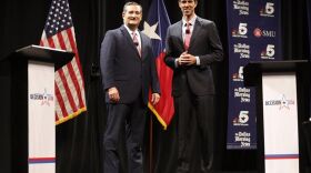 Republican U.S. Sen. Ted Cruz and Democratic U.S. Rep. Beto O'Rourke in their first debate for U.S. Senate in McFarlin Auditorium at SMU in Dallas on Sept. 21, 2018.  