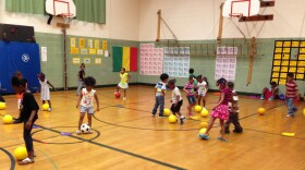 Students in gym class at Richard Kluge Elementary in Milwaukee. Two years ago, the students had no gym, art, or music classes but that's changing as Milwaukee Public Schools re-hires teachers for these classes.