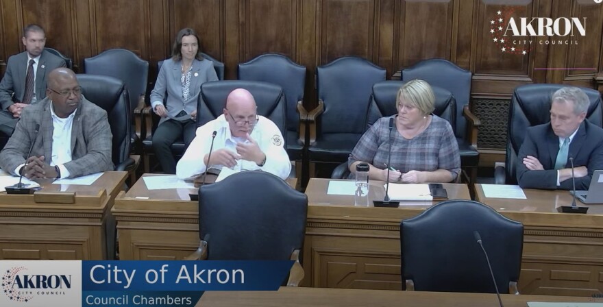 Akron Fire Chief Joseph Natko speaks to city council