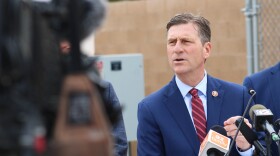 Rep. Greg Stanton speaks at a news conference in Chandler, Arizona on March 10, 2026.