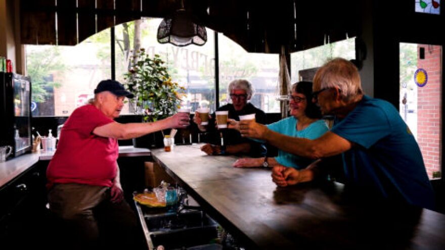 Left to right: Dave Fry, Bill George, Bridget George, and Doug Roysdon at Godfrey Daniels in Bethlehem.