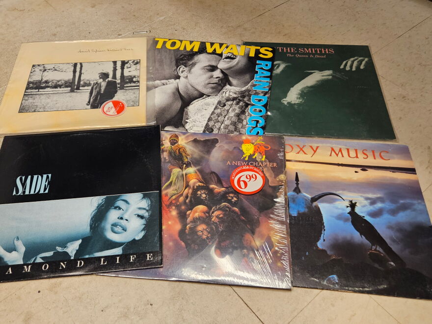 An assortment of vinyl records