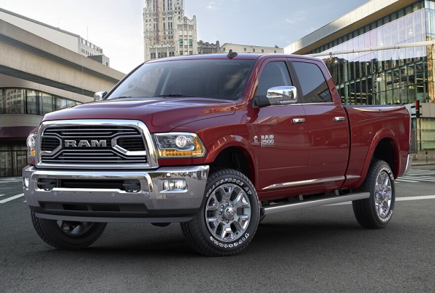 A red Dodge RAM pickup