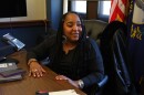 Shameka Parrish-Wright speaking to her legislative aide in her Metro Council office Monday.