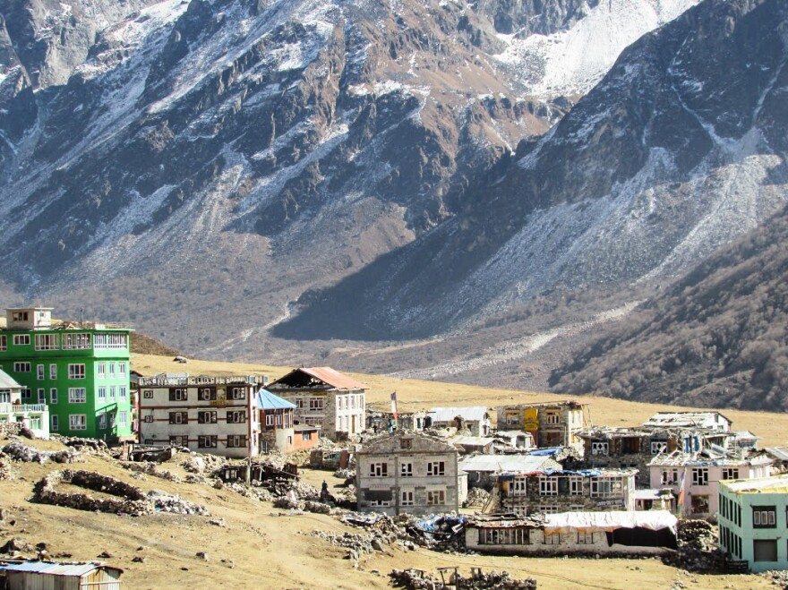 The village of Kyanjin Gompa after the earthquake. It sits in the Langtang Valley, which was hard hit by the quake and the avalanche that followed.
