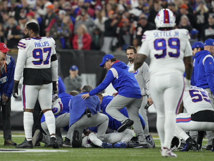Buffalo Bills player Damar Hamlin is in critical condition after