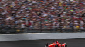 Marco Andretti exits turn one at the Indianapolis Motor Speedway during the 103rd Indianapolis 500 on Sunday, May 26, 2019.
