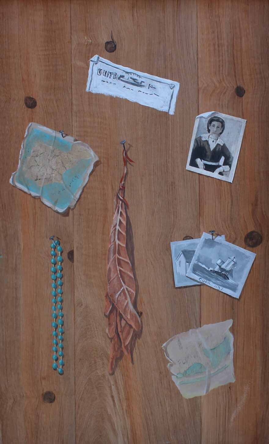 Base of the Manuel A. Gonzalez obelisk depicts a number of artifacts, including a photo of Gonzalez's wife, Evalina, who became the town's first schoolteacher.