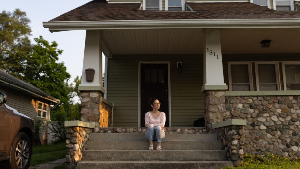 Amy Hadley at her home on east Calvert Street in South Bend. The Supreme Court on Monday, Oct. 19, 2026 declined to hear Hadley's appeal of an October 2025 appellate court ruling finding that the city of South Bend is not liable for damages that police inflicted on her home when they raided it in search of a suspect who the family says they didn't know.