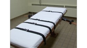 The bed used for executions at the Southern Ohio Correctional Facility in Lucasville.