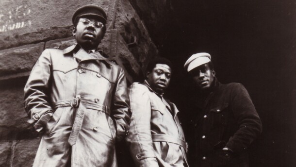 The Impressions circa 1970. Left to right: Curtis Mayfield, Fred Cash and Sam Goode