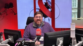 IPR’s Ed Ronco in the Newshour host chair at BBC Broadcasting House in central London — though they left the hosting to their own staff. (Photo : Ed Ronco / IPR News)