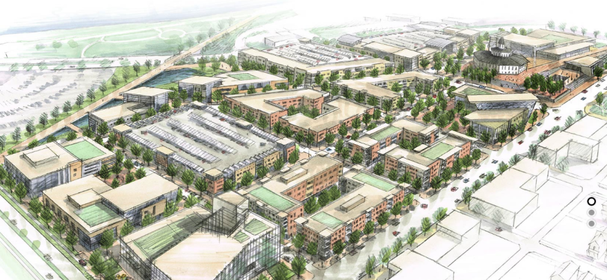 A rendering of a completed onMain Imagination District.