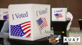 Voters cast their ballots during the primary election at Saint Mark Baptist Church in Little Rock, Arkansas on Tuesday, March 3, 2026. (Photo by Katie Adkins/Arkansas Advocate)