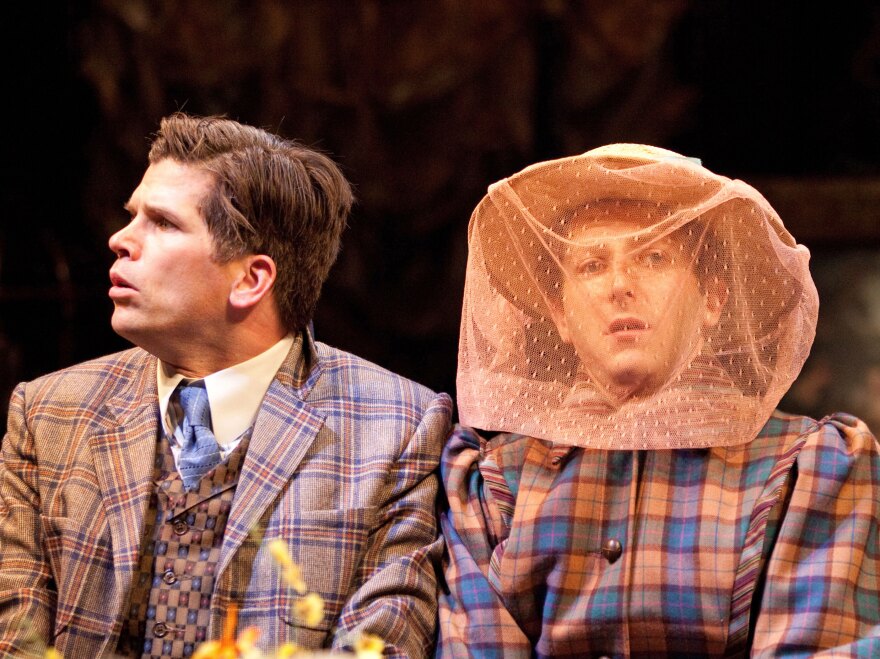 Mike Shara (left) as Cornelius Hackl and Josh Epstein as Barnaby Tucker in <em>The Matchmaker</em>, a play Thornton Wilder rewrote into its current form 50 years ago in Stratford<em> .</em>
