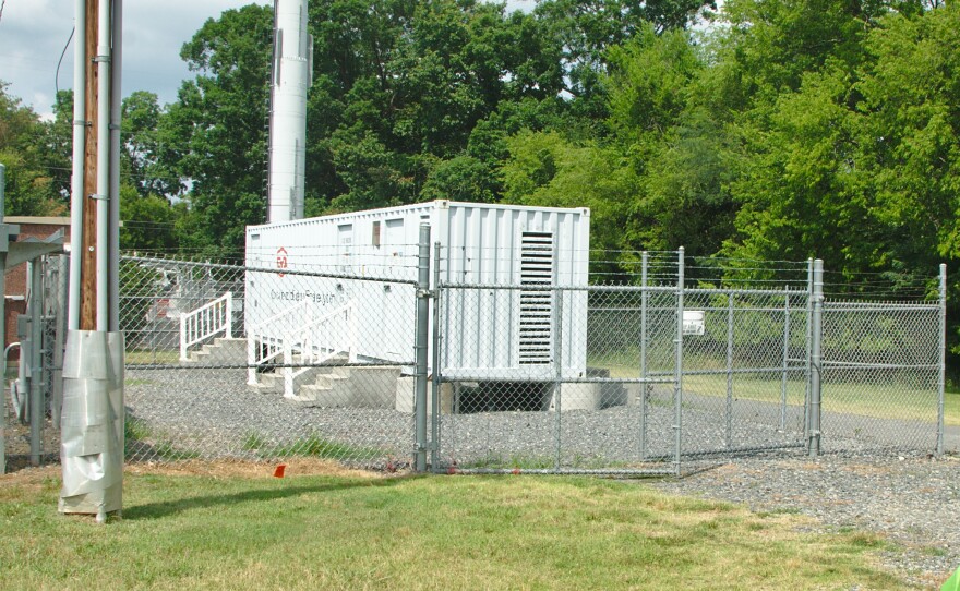 A utility-sized battery at Duke Energy's McAlpine Creek substation in 2016. 