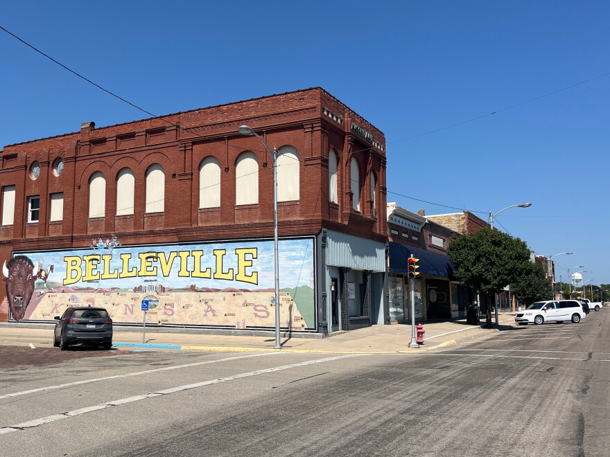 Downtown Belleville, Kansas. Belleville is the seat of Republic County in north central Kansas. The county offers a $10,000 incentive to encourage people to move there.