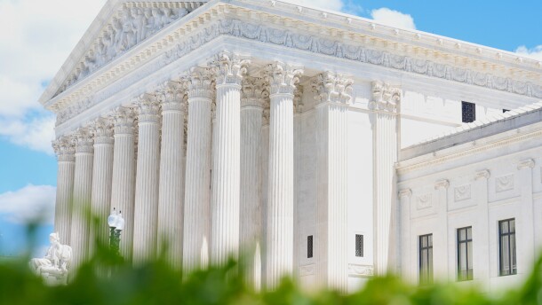 A statue titled the "Authority of Law" sits in front of the Supreme Court on Friday, May 15, 2026, in Washington.
