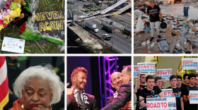 Pictured clockwise: the bridge collapse at FIU; damage after Hurricane Michael; the faces of the March for Our Lives movement; David Beckham celebrating being awarded an MLS franchise; Former Broward County SOE Brenda Snipes; a memorial for MSD victims