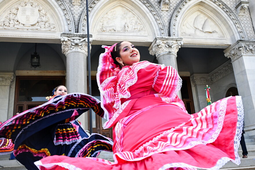 Mexican Independence Day celebration had performances from the Spanish Community of Wallingford’s (SCOW) School of Music student mariachi ensemble and folk dancers that took place throughout the event on September 16, 2026 at the State Capitol building in Hartford, Connecticut.