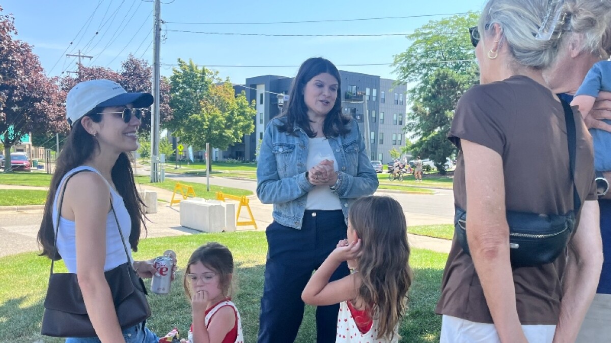 Haley Stevens campaigns in West Michigan, talks tourism in Grand Haven