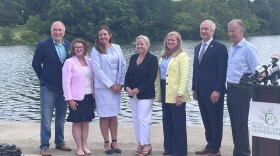 Members of Olmsted Parks Conservancy, Delaware North and City of Buffalo officials who are helping make this possible.