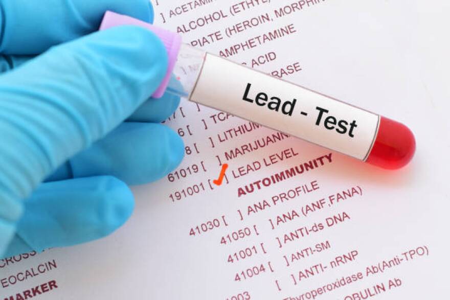 Blood sample with requisition form for lead (Pb) test