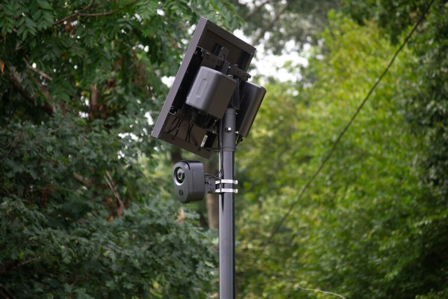 A Flock camera installed on Port Republic Road in Rockingham County captures southbound traffic passing by Sentara RMH.