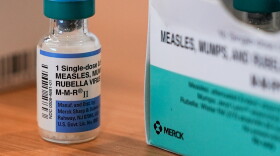 A vial of the measles, mumps and rubella vaccine is on display at the Lubbock Health Department Wednesday, Feb. 26, 2025, in Lubbock, Texas.