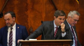 S.C. House Ways and Means Committee Chairman Bruce Bannister, R-Greenville; House Speaker Murrell Smith, R-Sumter; and Speaker Pro Tem Tommy Pope, R-York in the S.C. House on Jan. 15, 2025.