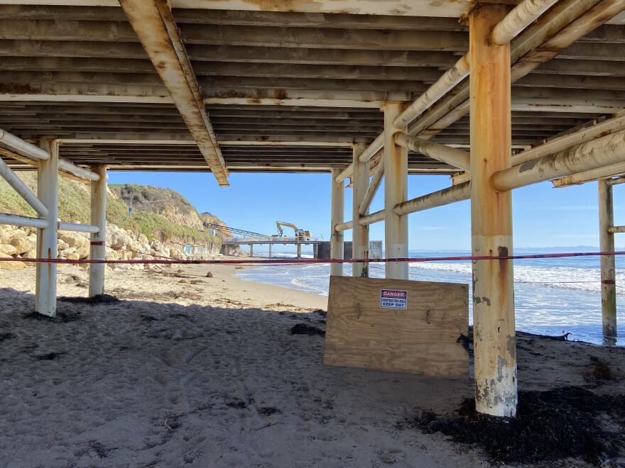 Deconstruction of PRC 421-1 and 421-2 at Haskell's Beach.