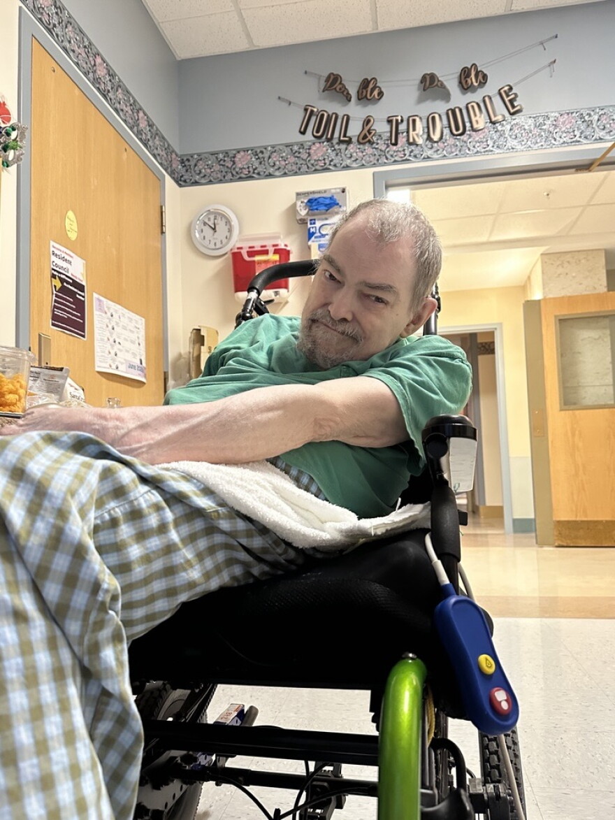 Edward Hollembaek, 79, sits in his room at Monroe Community Hospital on June 13. Hollembaek died on July 8, 2026.