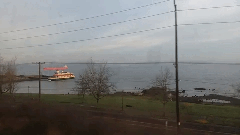 A view of Puget Sound from the Amtrak Cascades ride. The new view will be of Interstate 5.