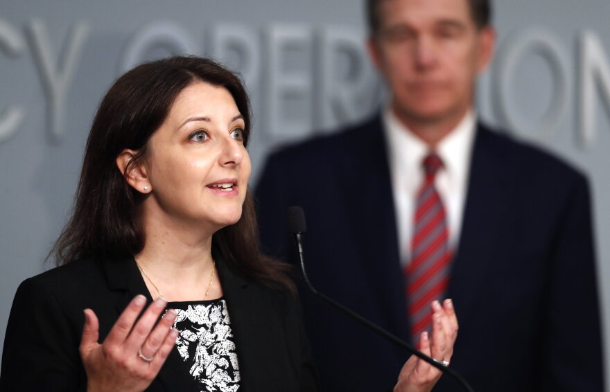 DHHS Secretary Mandy Cohen, shown here in a Tuesday press conference , asked the RNC for more information.