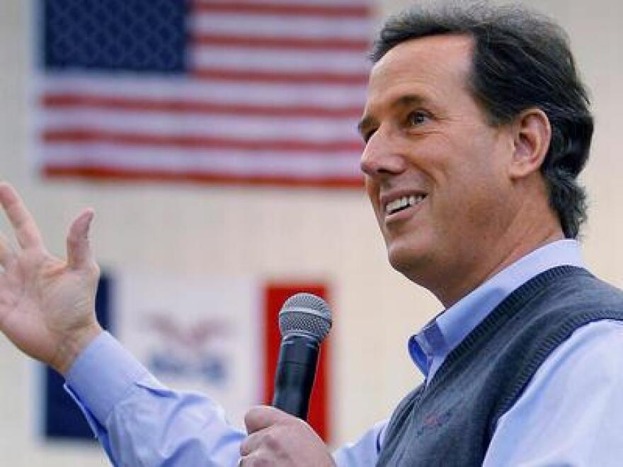 Republican presidential contender Rick Santorum