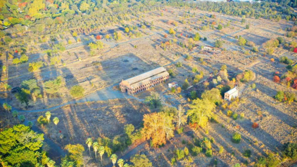 Aerial view of the Barber Yard project site