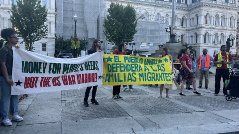 Protesters alleged that both political parties are complicit prioritizing wealthy citizens and ignoring systemic issues that exacerbate crime.