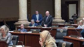 London Senator Brandon Storm Presents the Bill-Bill Sponsor Chris Fugate Stand Behind Him 03-16-23