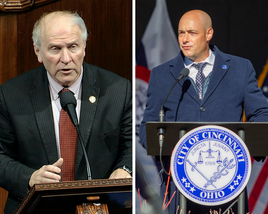 steve chabot and greg landsman standing at podiums