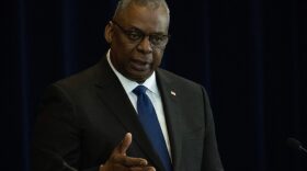 US Defense Secretary Lloyd Austin participates in the US-Philippines 2+2 Ministerial Dialogue Plenary Session on Promoting Regional Security at the State Department in Washington, DC, on April 11, 2023. (Photo by ANDREW CABALLERO-REYNOLDS / AFP) (Photo by ANDREW CABALLERO-REYNOLDS/AFP via Getty Images)