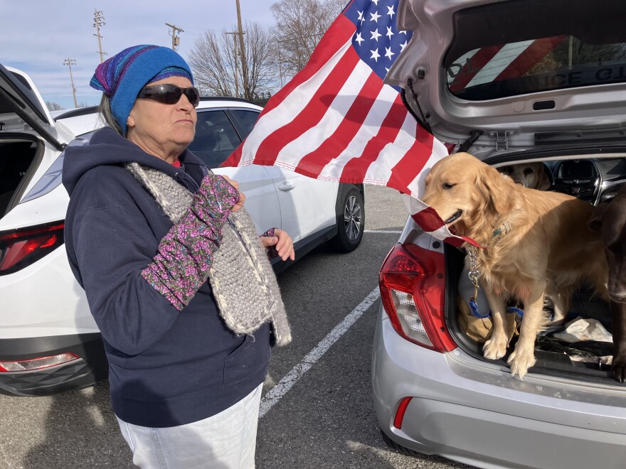 Tulsan Catherine Peters stands in the parking lot of LaFortune Park where open primary advocates collected signatures Thursday, January 22, 2026.
