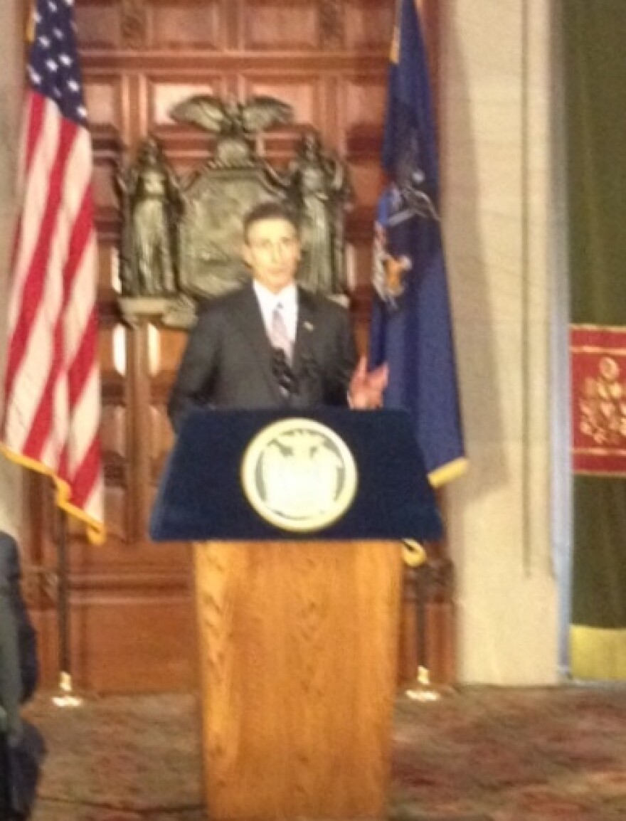 Lt Gov Bob Duffy fills in for Governor Cuomo