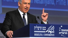 Israeli Prime Minister Benjamin Netanyahu speaks during the Herzliya Conference.